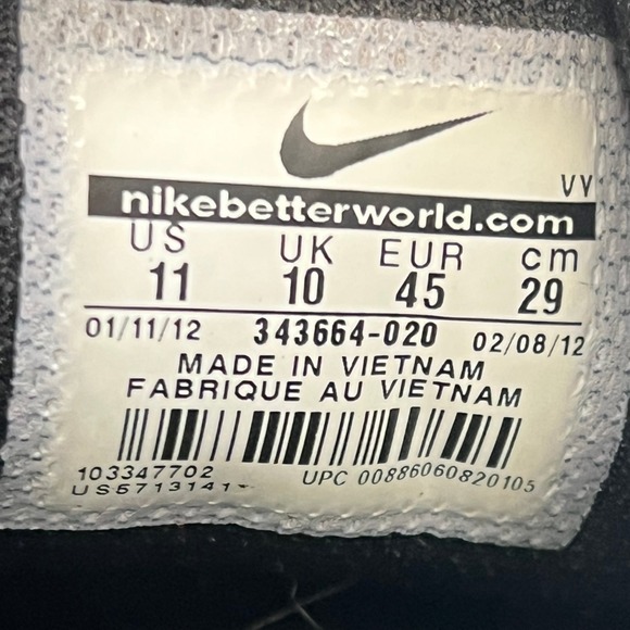 Nike 2012 AIR Twilight Mid  Black Green White Mens Size 11 US 45 EUR 343664-020 - Picture 6 of 13